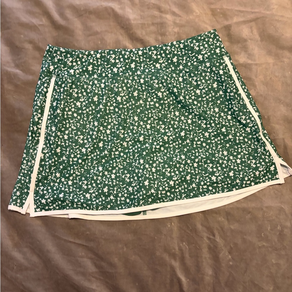 Green Floral Skort
